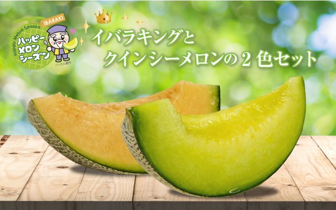 第278回プレゼント ハッピーメロンシーズン!【イバラキングとクインシーメロン2色セット】