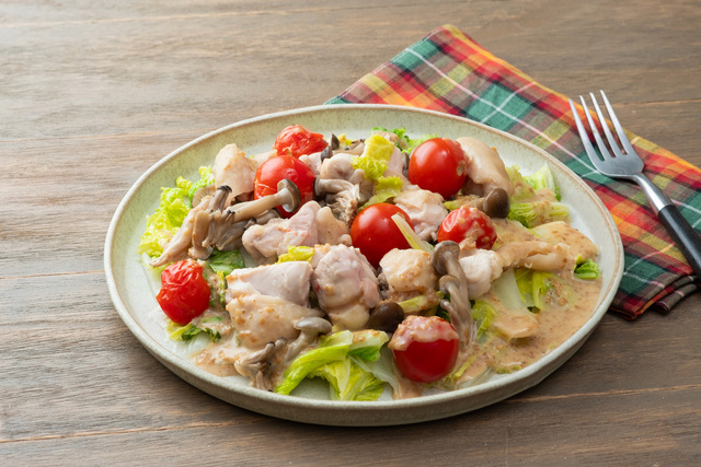 白菜と鶏肉の#いばらき蒸しサラダ