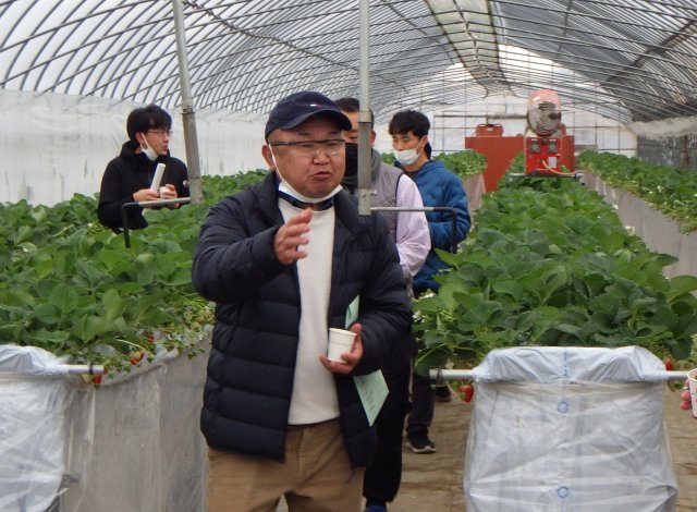 茨城県野菜養液栽培研究会　研修の様子